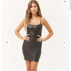 Black Faux Leather Dress